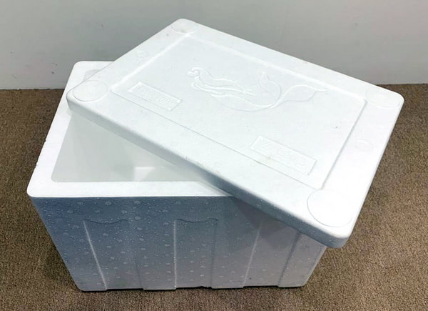 small styrofoam ice chest